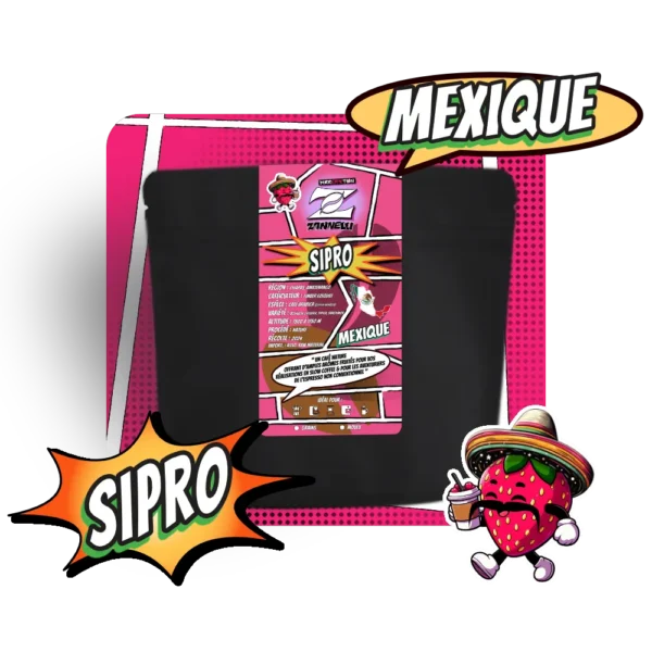 Sachet de café Mexique Sipro - Café specialite 100% arabica Torréfaction Cafés Zannelli 26110 Nyons Drome Provence