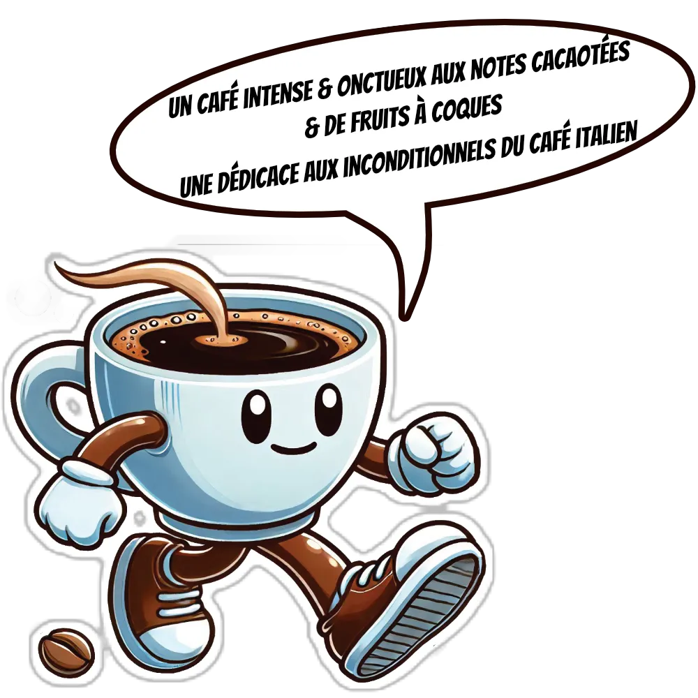Tasse Cartoon - Sogni Italiani - Café specialite arabica Torréfaction Zannelli 26170 Buis Les Baronnies Drome Provence