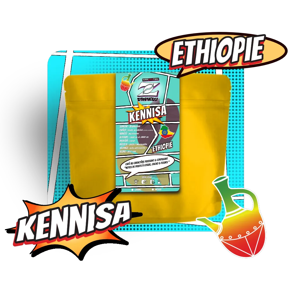 Ethiopie Kennisa Sidamo - Sachet Café arabica Torréfaction Zannelli 26170 Buis Les Baronnies Drome Provence