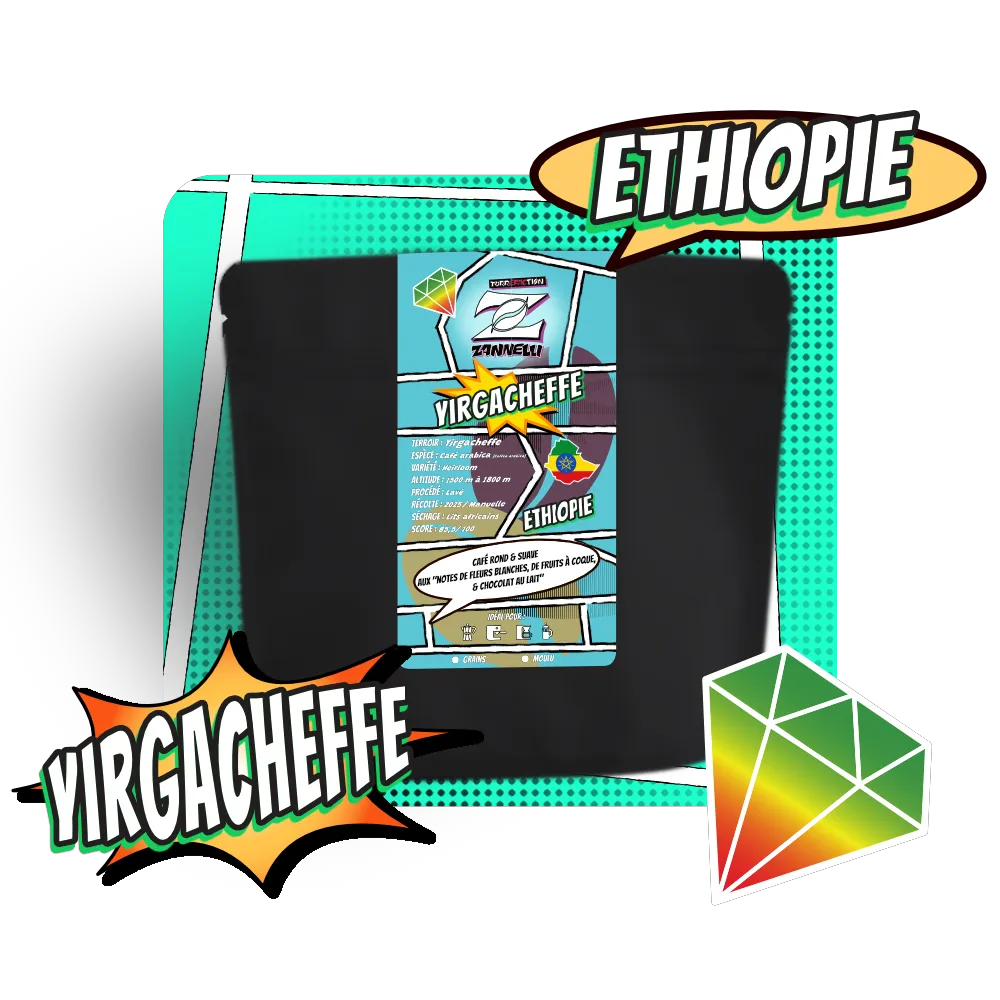 Ethiopie Yirgacheffe Lavé - Sachet Café arabica Torréfaction Zannelli 26170 Buis Les Baronnies Drome Provence