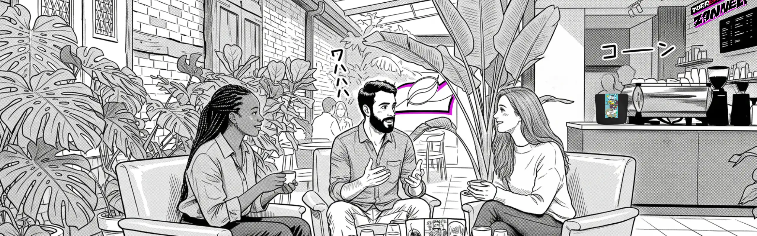 coffee shop Torréfaction Zannelli 84110 Vaison La Romaine version manga moment de partage café